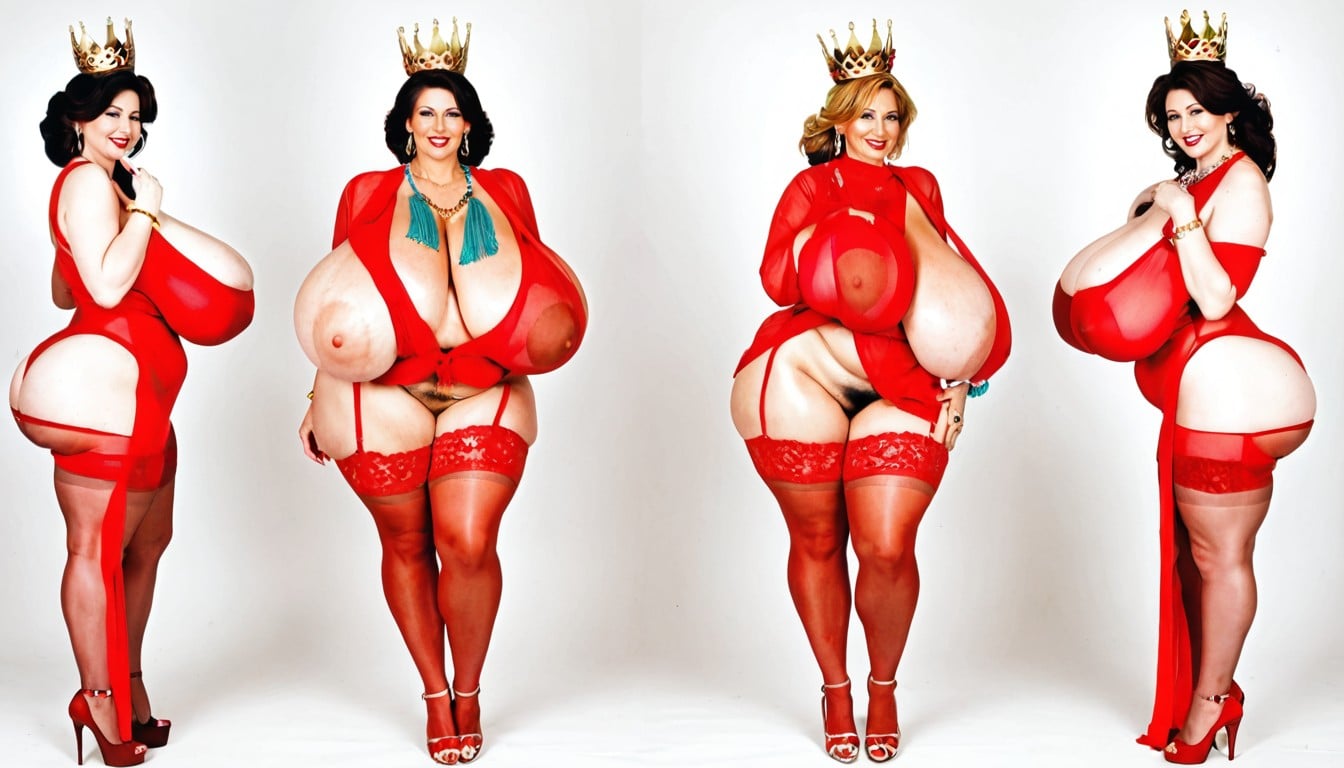 Gargantuan Tits, Thicc Wide Hips, Gigantic Hanging Breasts MILF AI Porn
