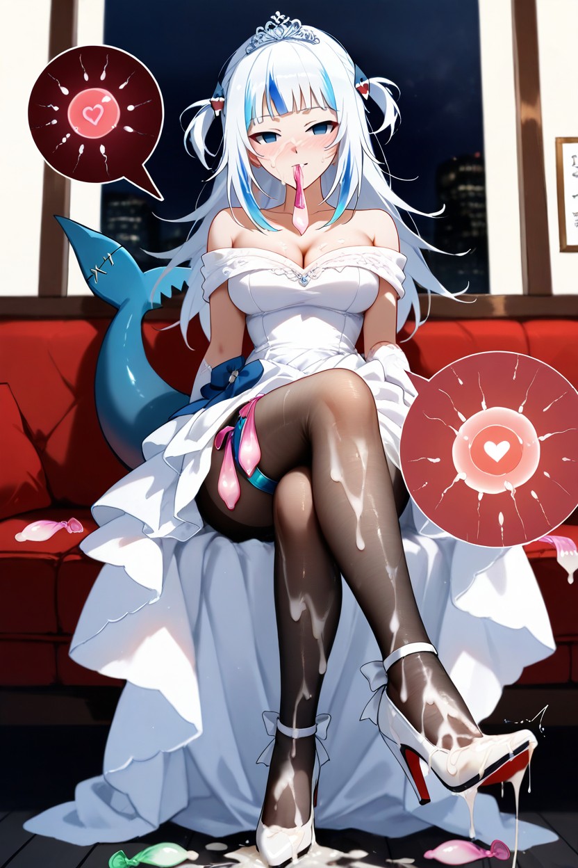 Cum On Penis, Medium Breast, Drenched In Cum Hentai AI Porn