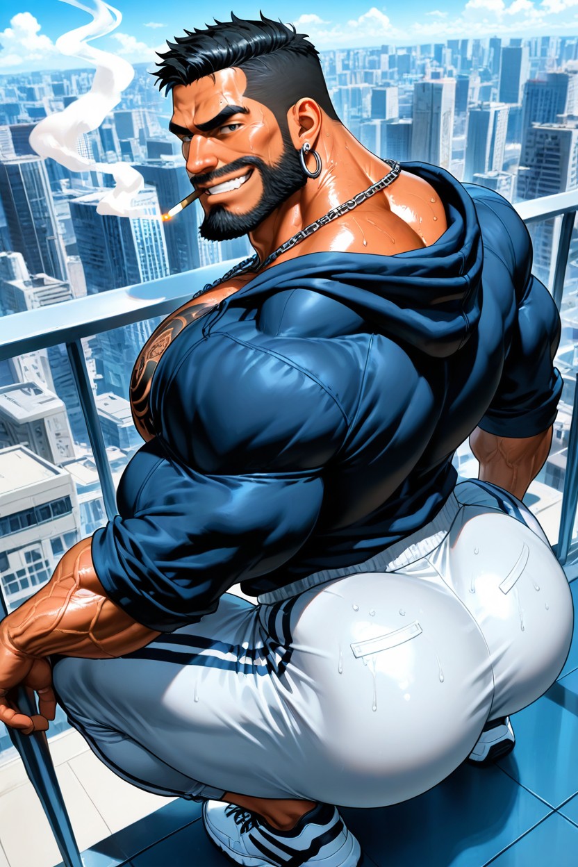 Monster Neck, Bara, Expresión Arrogante Porno gay IA