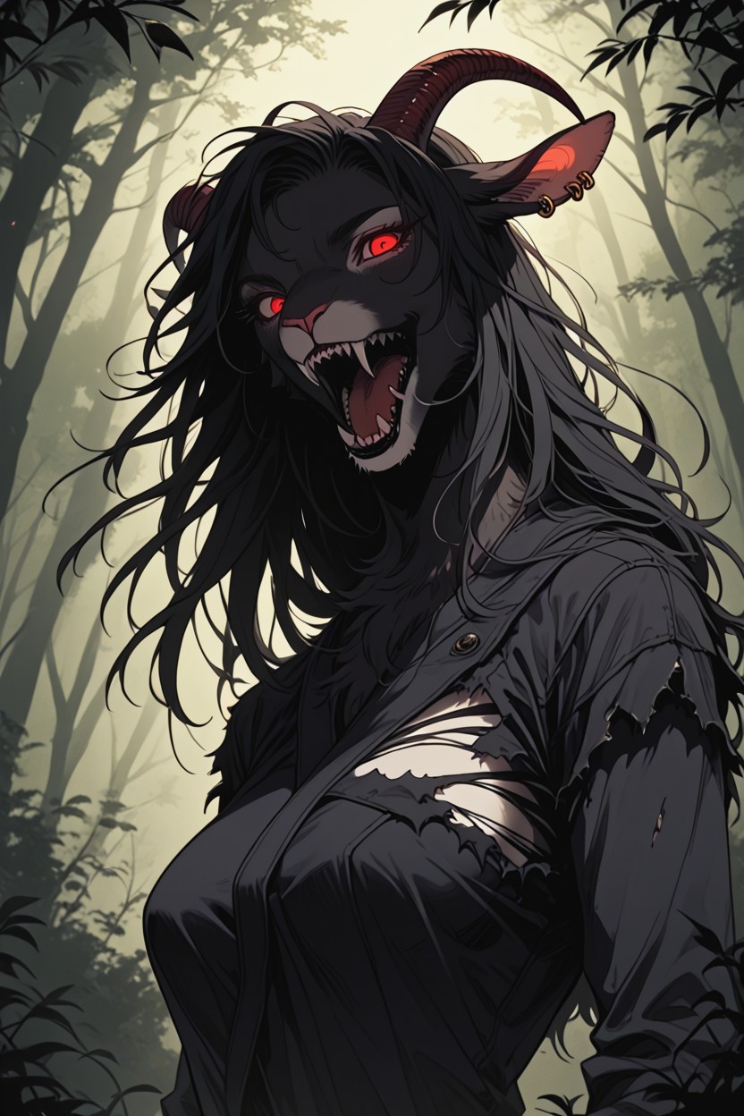 Sharp Teeth, Goat, Open Mouth Furry IA