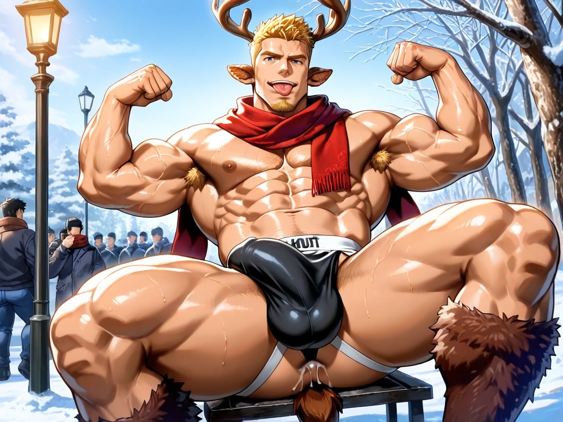 Brown Deer Fur Legs, Front View, Tongue Out Porno IA Gay