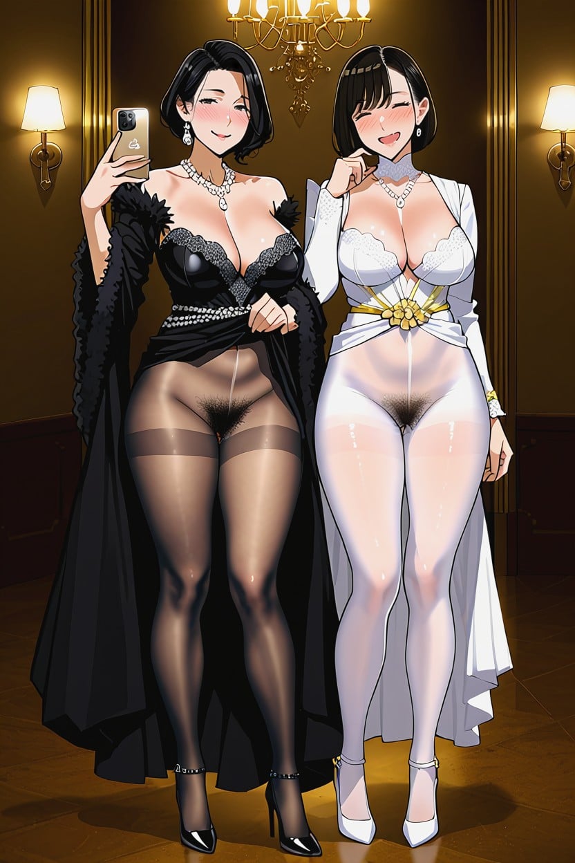 Noir, Selfie, Silk Dress Hentai AI Porn