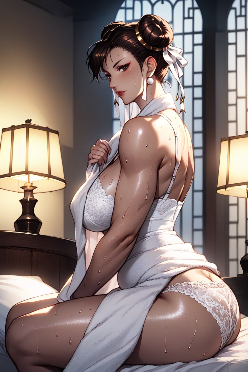 Realistic Skin, Sweat, Large Breasts AI Porn
