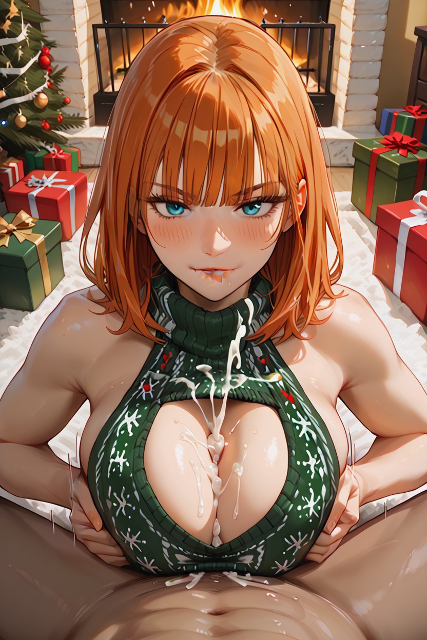 Cleavage, Tit Fuck, Mischievous Smile Hentai AI Porn