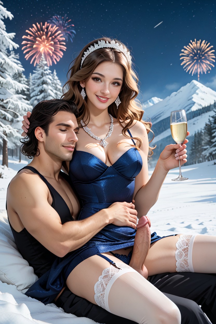 Elegant, Rounded Breast, Extremely Beautiful Face AI Porn
