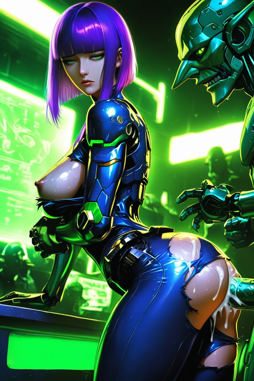 Oiled Skin, 25+, Big Mechanical Dick AI Porn