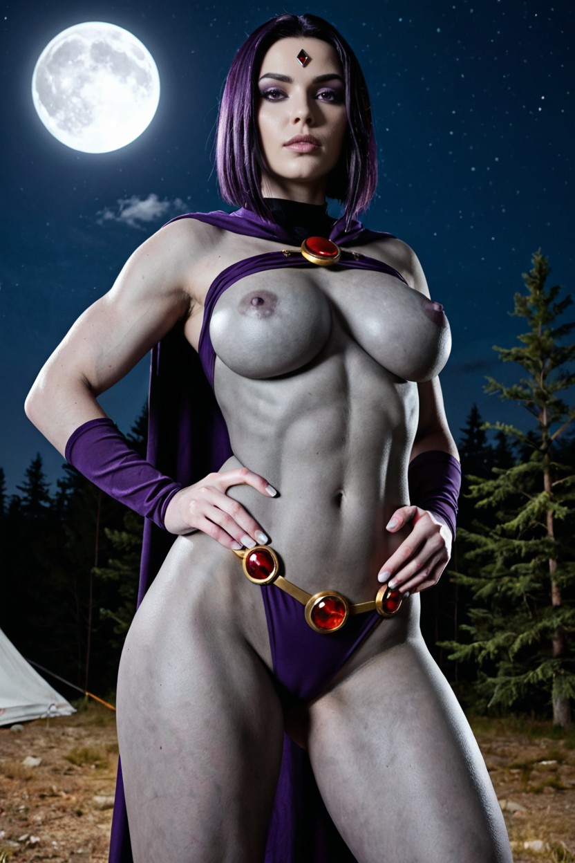 Underboob, Noir, Navel Exposed AI Porn