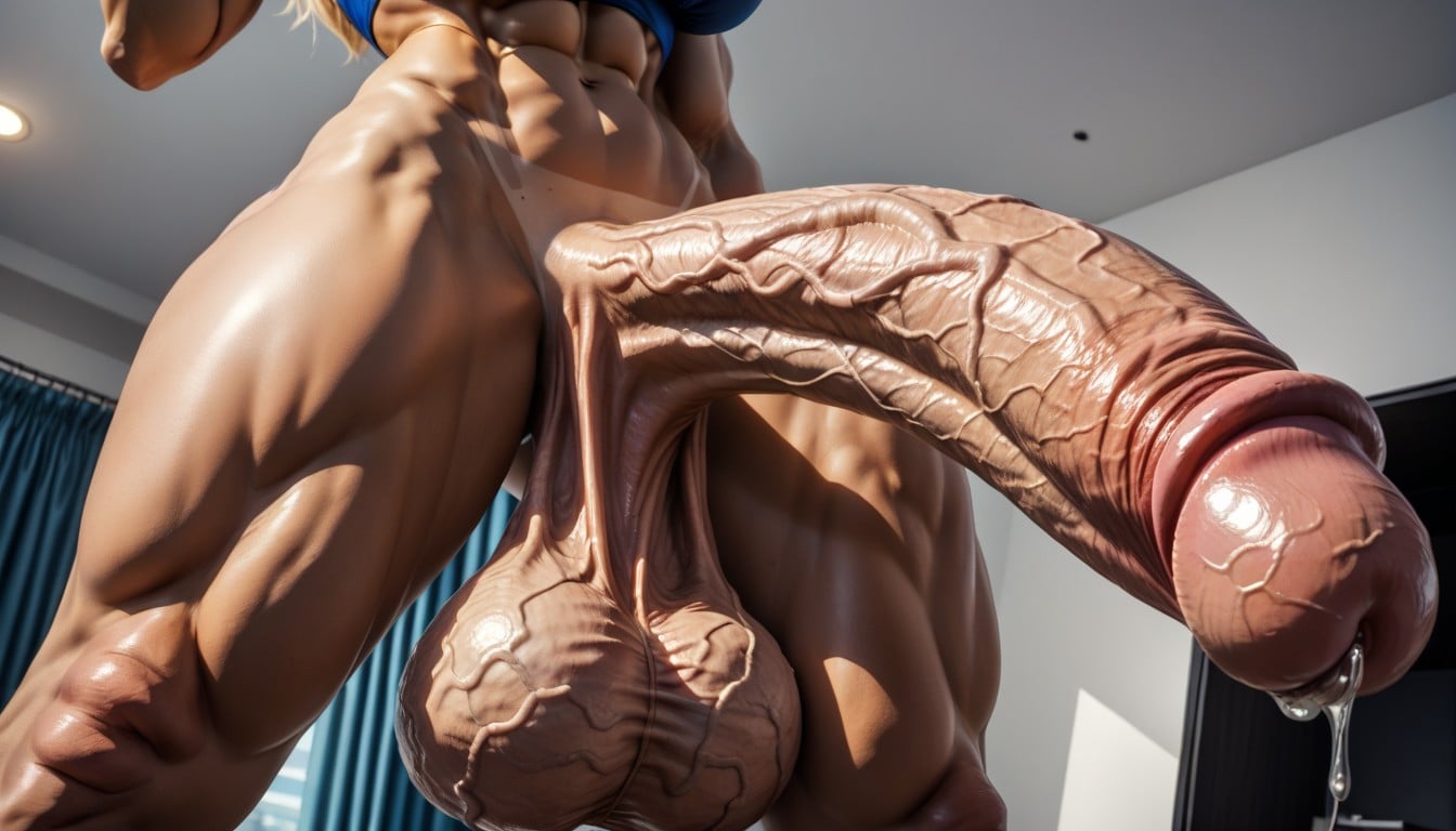 Massive Round Thick Muscular Ass, Focus On Cock, Huge Low Hanging Balls AI Porn