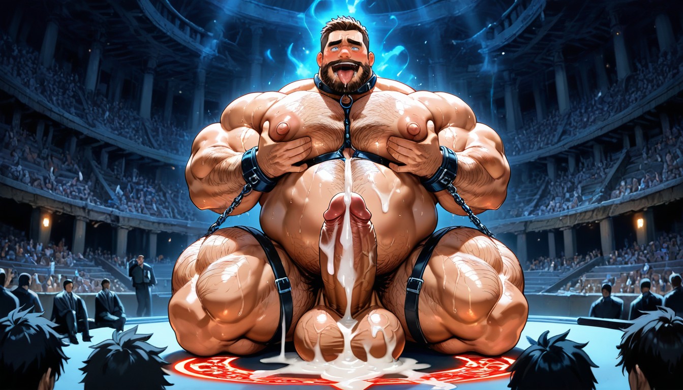 Cumshot, Kneeling, Very Hairy AI Gay Porn