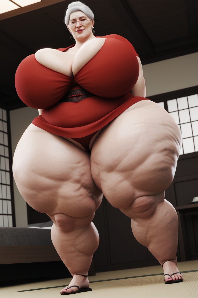 Full Body, Colossal Swollen Lips, Huge Thighs AI Porn