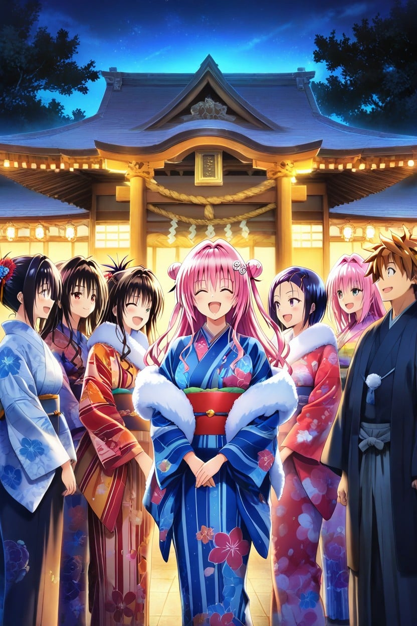 Nine People, Side View, Golden Darkness From Toloveru Hentai AI Porn