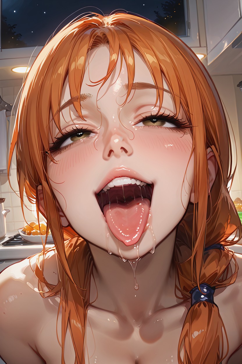 Close Up Of Face, Seductive, Eyes Half Closed Hentai AI Porn