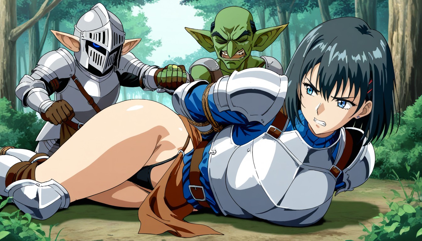 Restrained, Goblin Above Female Knight, Goblin Happy Hentai AI Porn