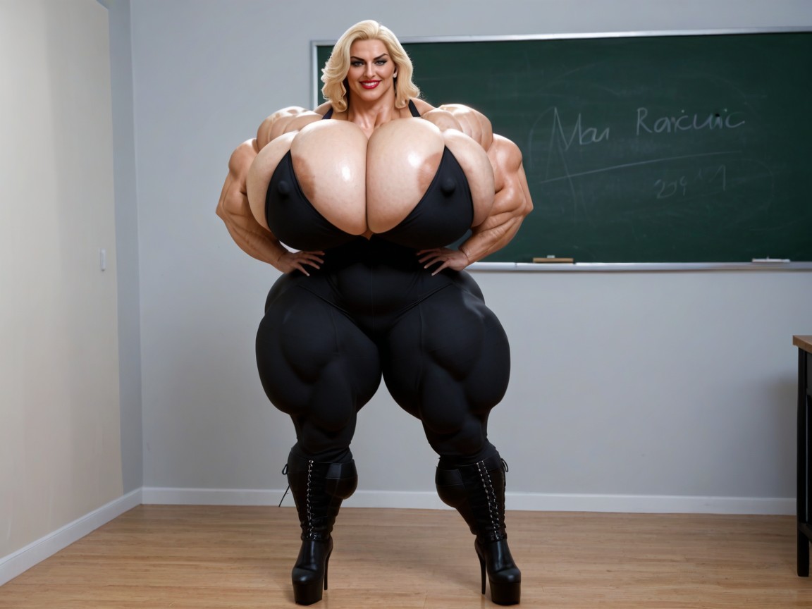 Colossal Breast, Curvy Body, Muscular Arms AI Porn
