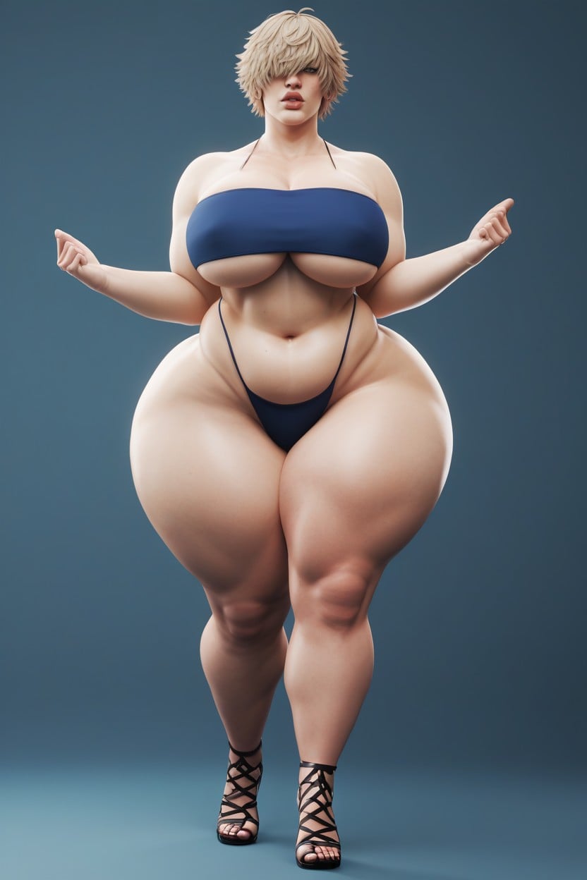 Huge Thighs, Thick Thighs, Extreme Massive Thick Round Lips AI Gay Porn