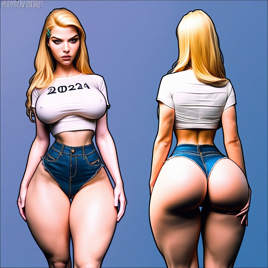 Very Pretty Face, Ultra High Details, Back View AI Porn