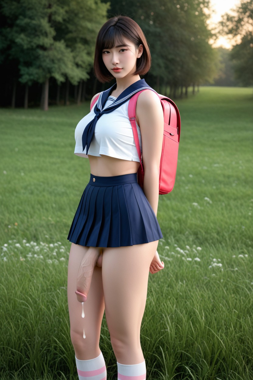 Lustrous Skin, Wide Hips, Side View 아시아 AI 포르노
