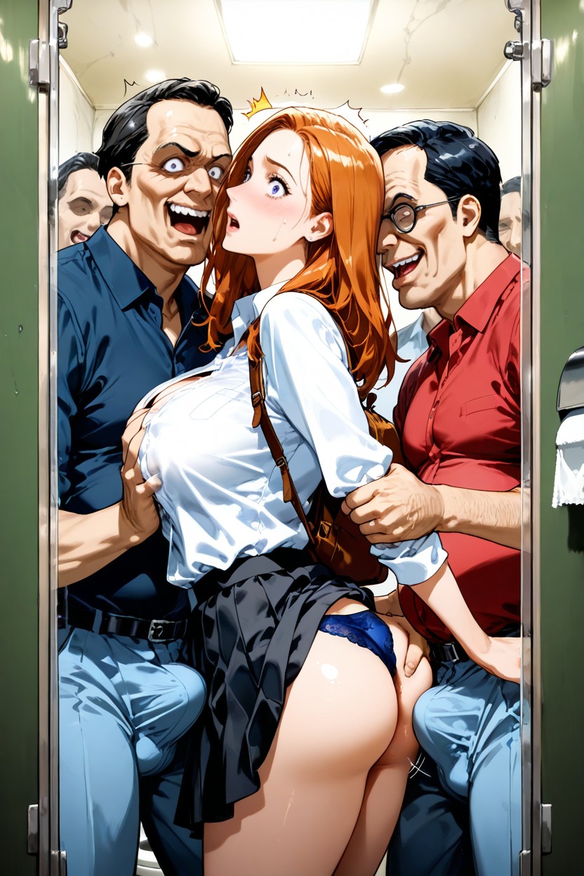 Hard Dick On Her Body, Male And Female Bodies Glued Together, Woman With Unbuttoned Shirt Porno IA Hentai