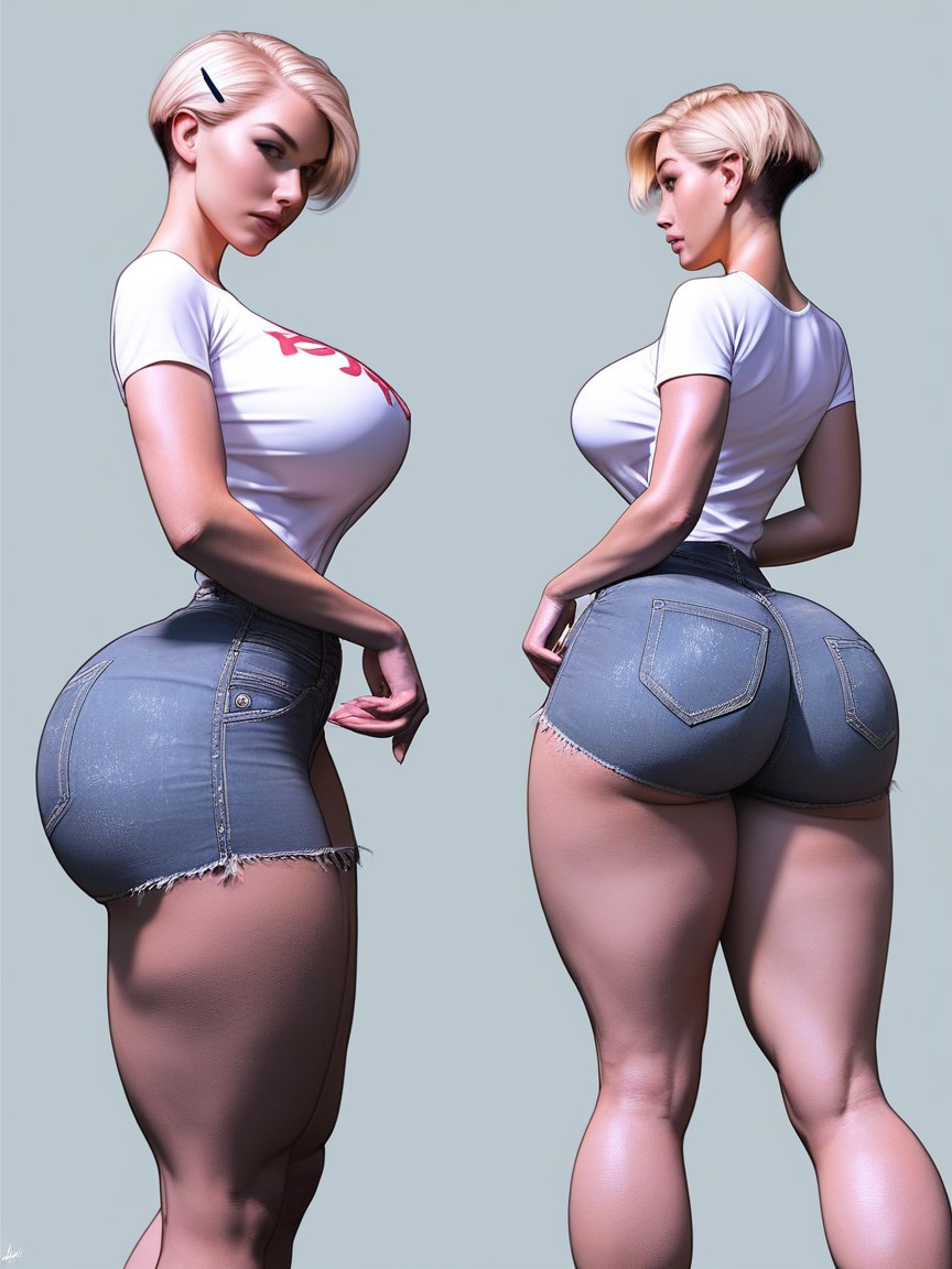 Realistic Style Photo, Very Pretty Face, Multiple Views AI Porn