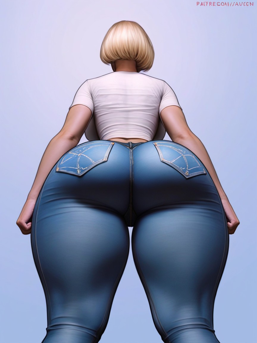 Extremely Large Ass, Bottom Up, Eyes Open AI Porn