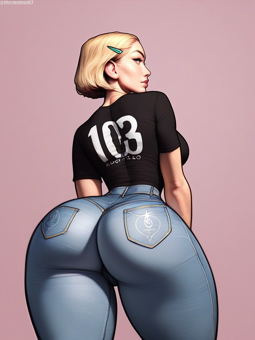 Bottom Up, She Is Looking Below, Onion Shaped Ass AI Porn