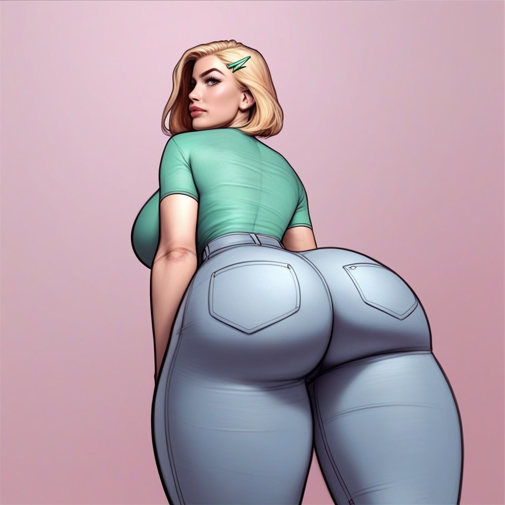 Extremely Beautiful Face, Complete Back View, Eyes Open AI Porn