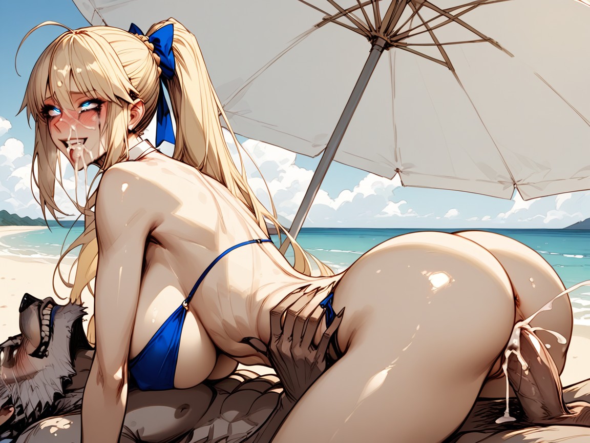 Detailed Eyes, Vista Lateral, Arms Up Hentai IA