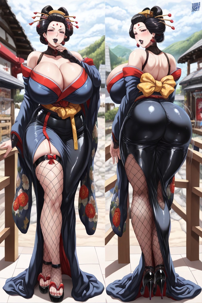 Fishnet Stockings, Solo, Long Legs Hentai IA
