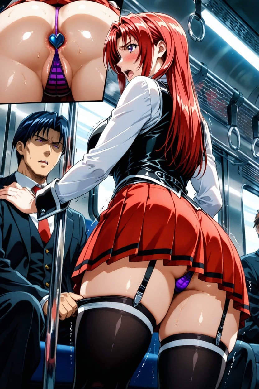 Open Mouth, Purple Eyes, Long Mullet Hentai AI Porn