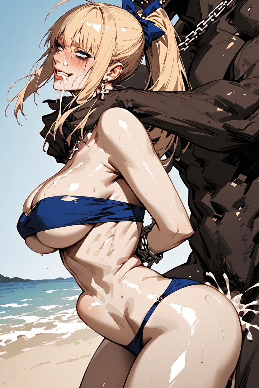 Arched Back, Oiled Skin, Detailed Face Hentai AI Porn