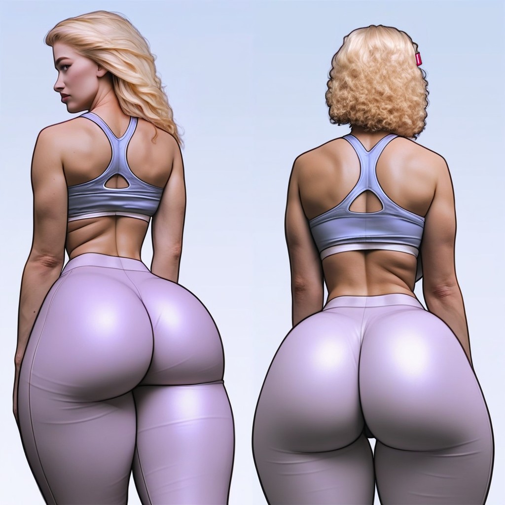 Large Hair Volume, Onion Shaped Ass, Extremely Large Ass AI Porn