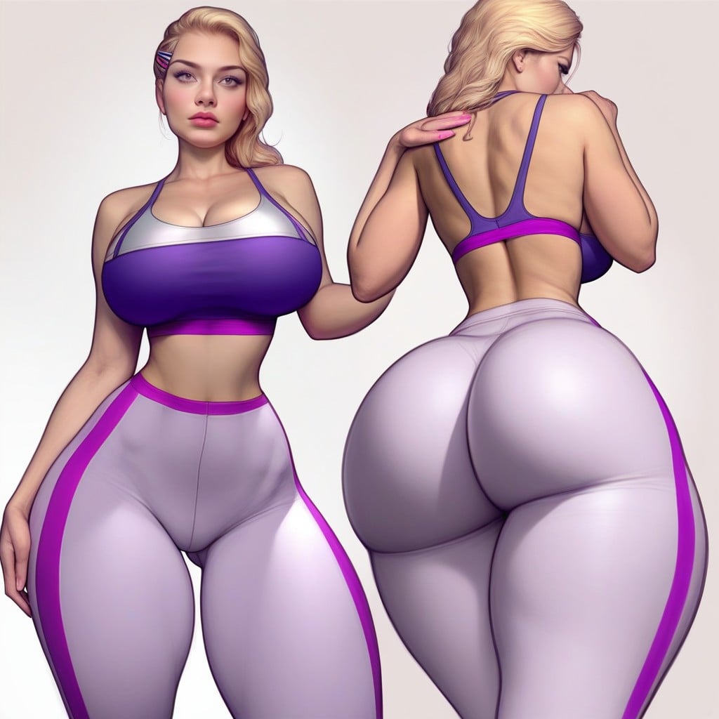 Complete Back View, Looking Below Behind Her, Large Hair Volume AI Porn