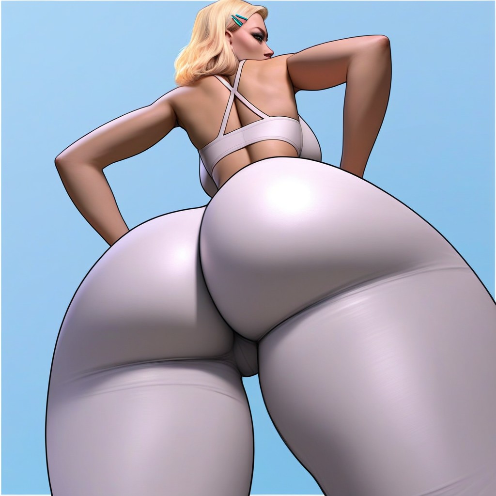 Looking Behind Her, Blonde Hair, She Is Looking Behind Her AI Porn