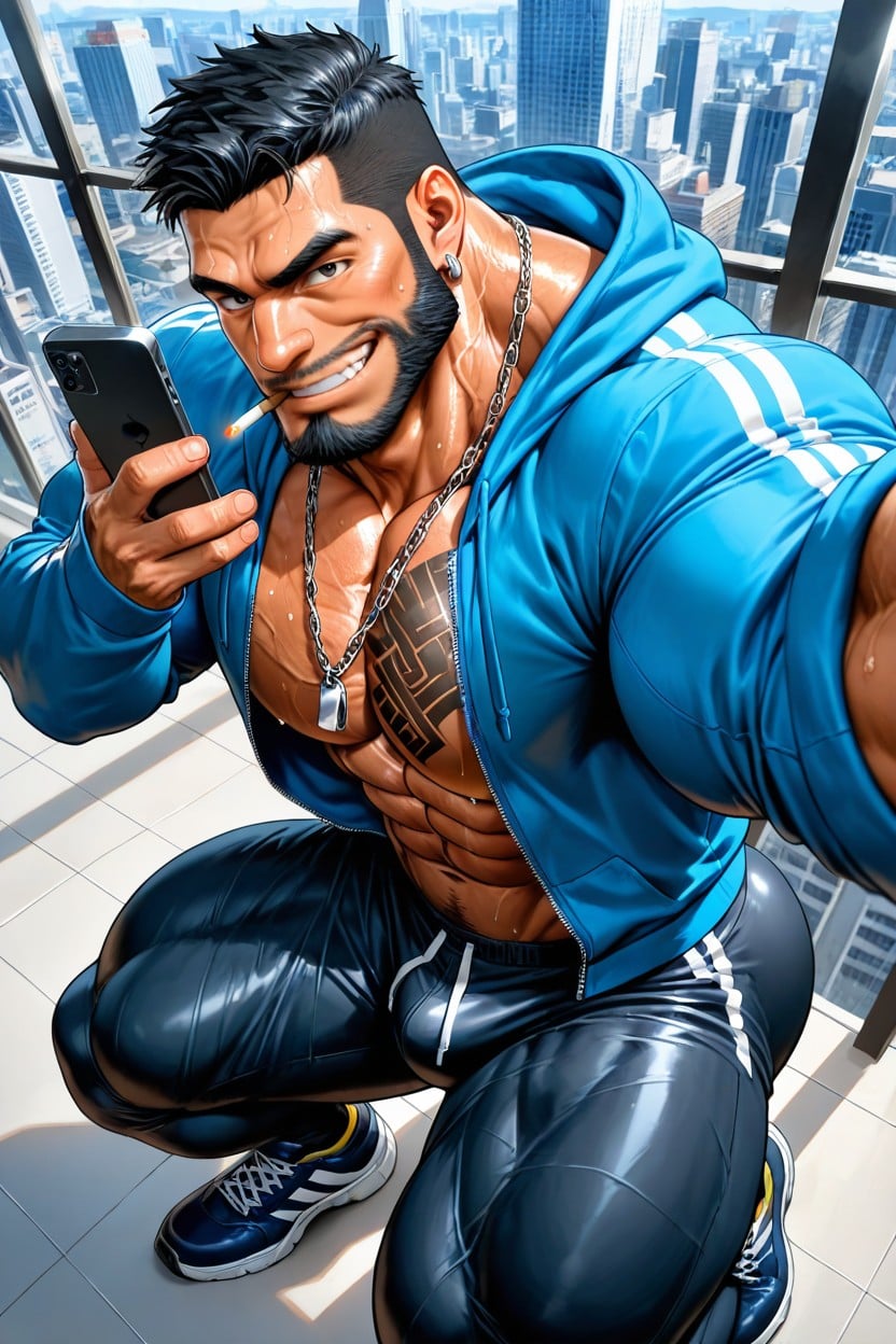 Selfie, Huge Muscles, Detailed Realistic Image AI Gay Porn