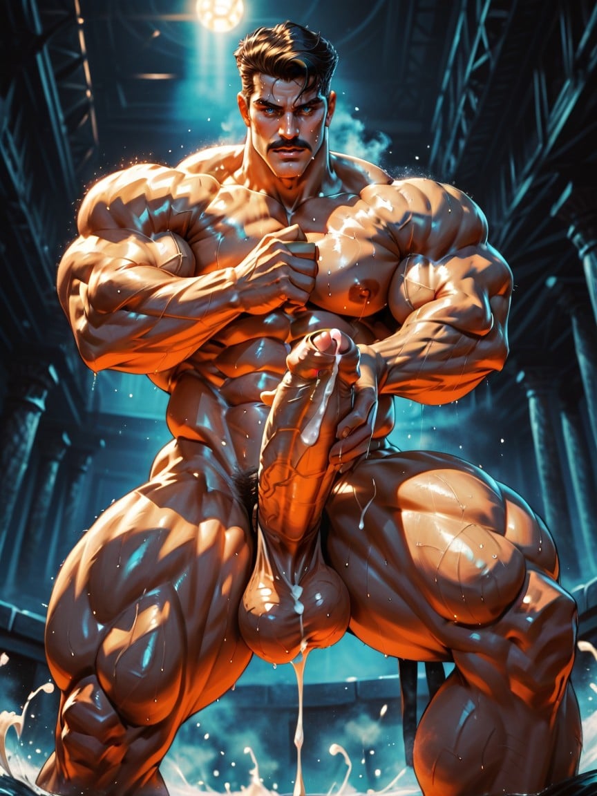 Heavy Balls, Seductive Slutty Stare, Hunky AI Gay Porn