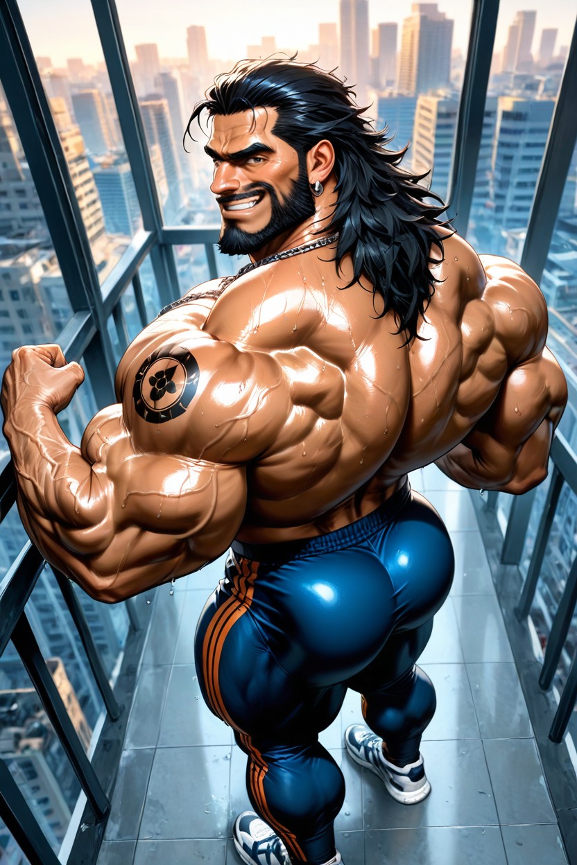 Detailed Muscles, 하향식, Wide Back 게이 AI 포르노