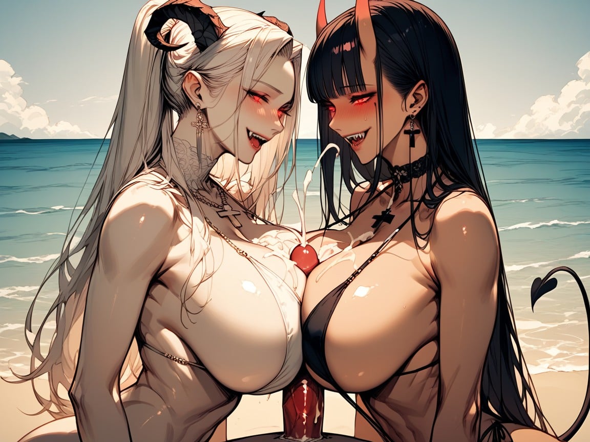 Strapless Slingshot Bikini, 18+, Happy Hentai AI Porn