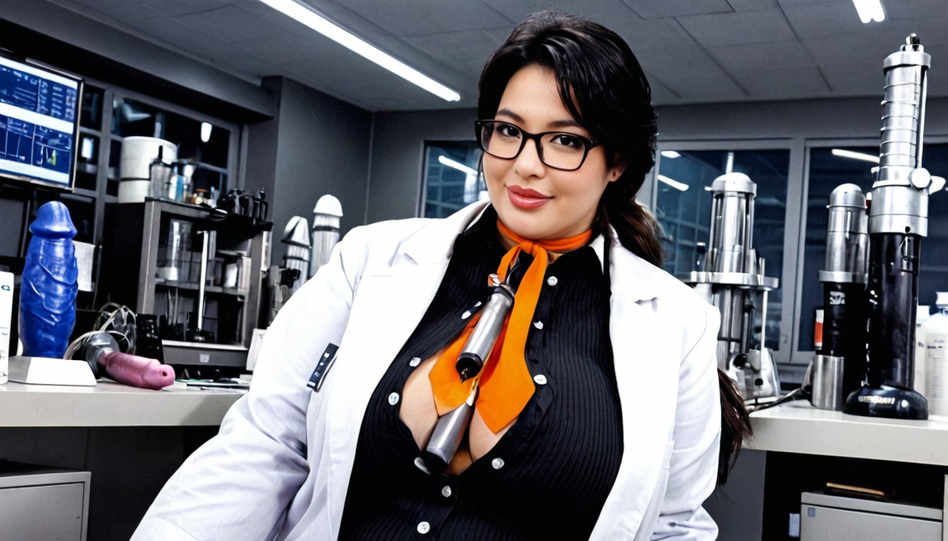 Thick Black Framed Glasses, Factory, Female Scientist Porno BBW IA