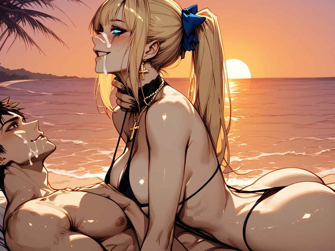 Large Cross Necklace, Corrida, Pencil Waist Hentai IA