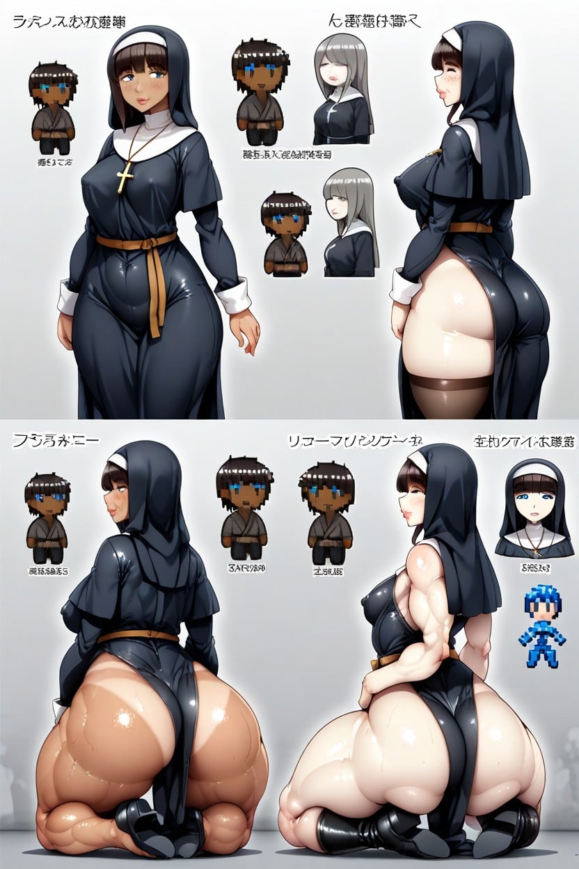Puffy Lips, Model Sheets, Harem Hentai AI Porn