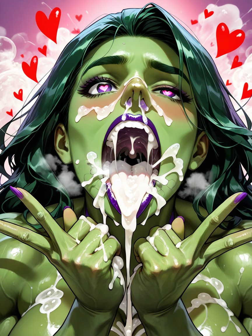 Female Only, Cross Eyed, Stray Pubic Hair In Tongue Hentai AI Porn