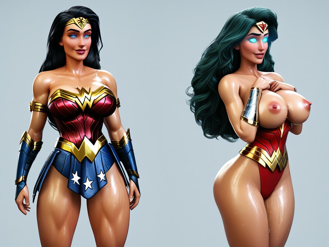 Wild Spikey Hair, Dumb Bimbo, Wonder Woman Tiara Hentai AI Porn