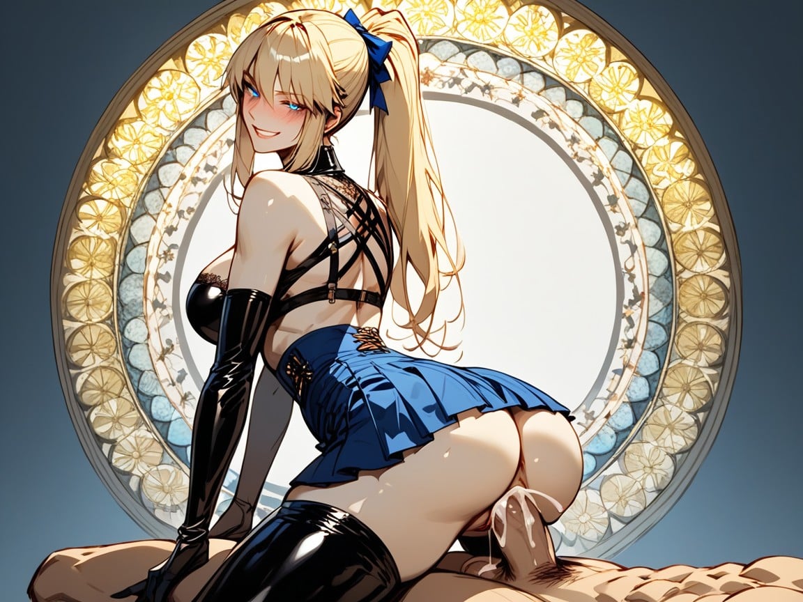 Blonde Hair, Navel Exposed, Ultra Detailed Hentai AI Porn