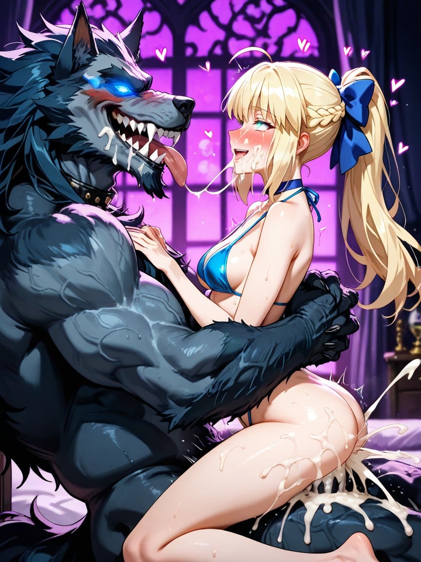 Face Drenched In Cum, Sperm Dripping From Chin, Heart Eyes Hentai AI Porn