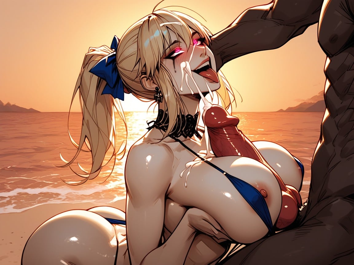 Looking Up At Him, High Detail, Glowing Eyes Hentai AI Porn