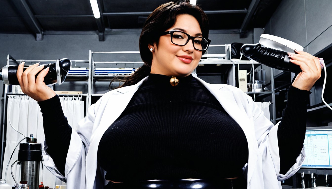 Thick Black Framed Glasses, Pale Skin, Plumper BBW AI Porn