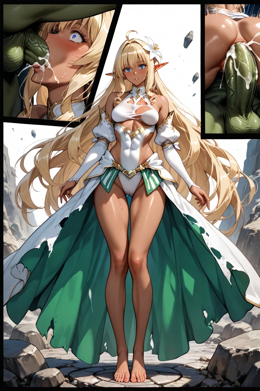 Dark Skin Elf, 18+, Motion Lines Hentai AI Porn