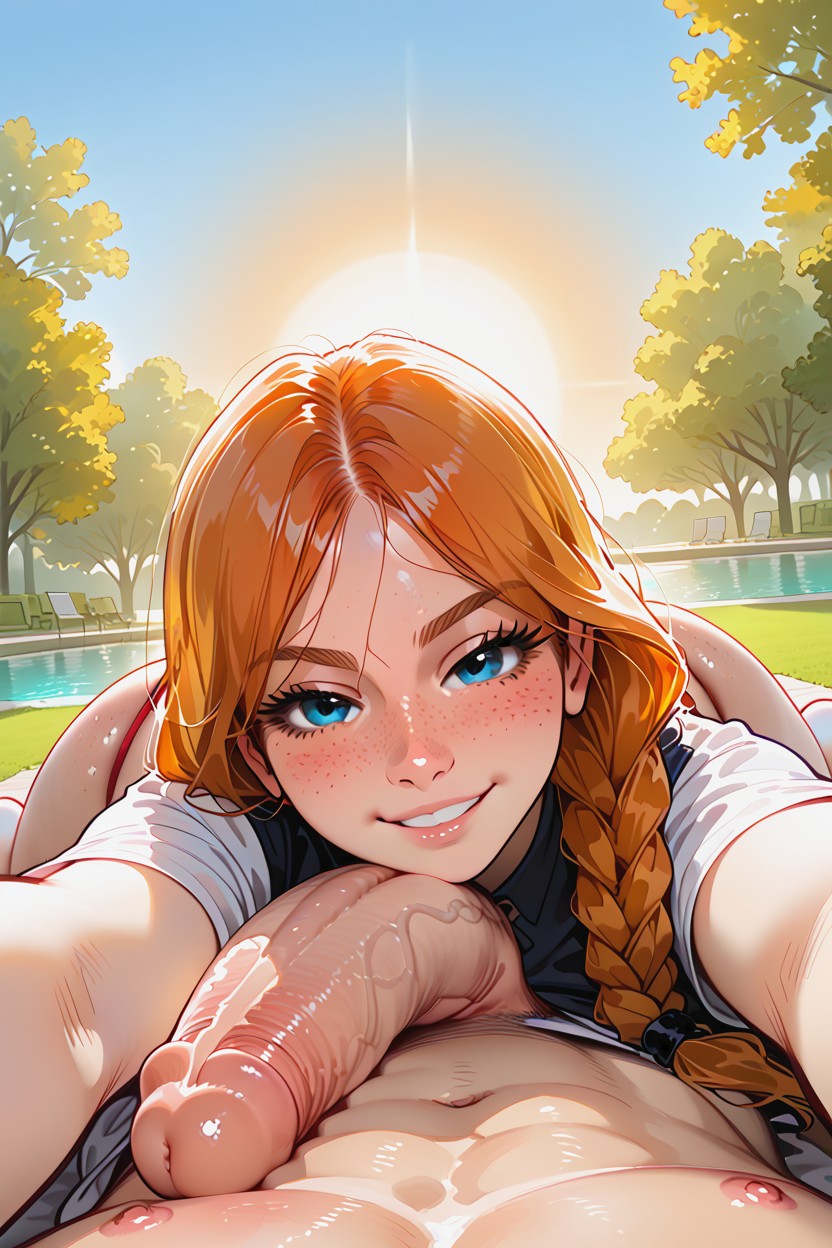 Smirk Face, Bottom View, Skinny Hentai AI Porn