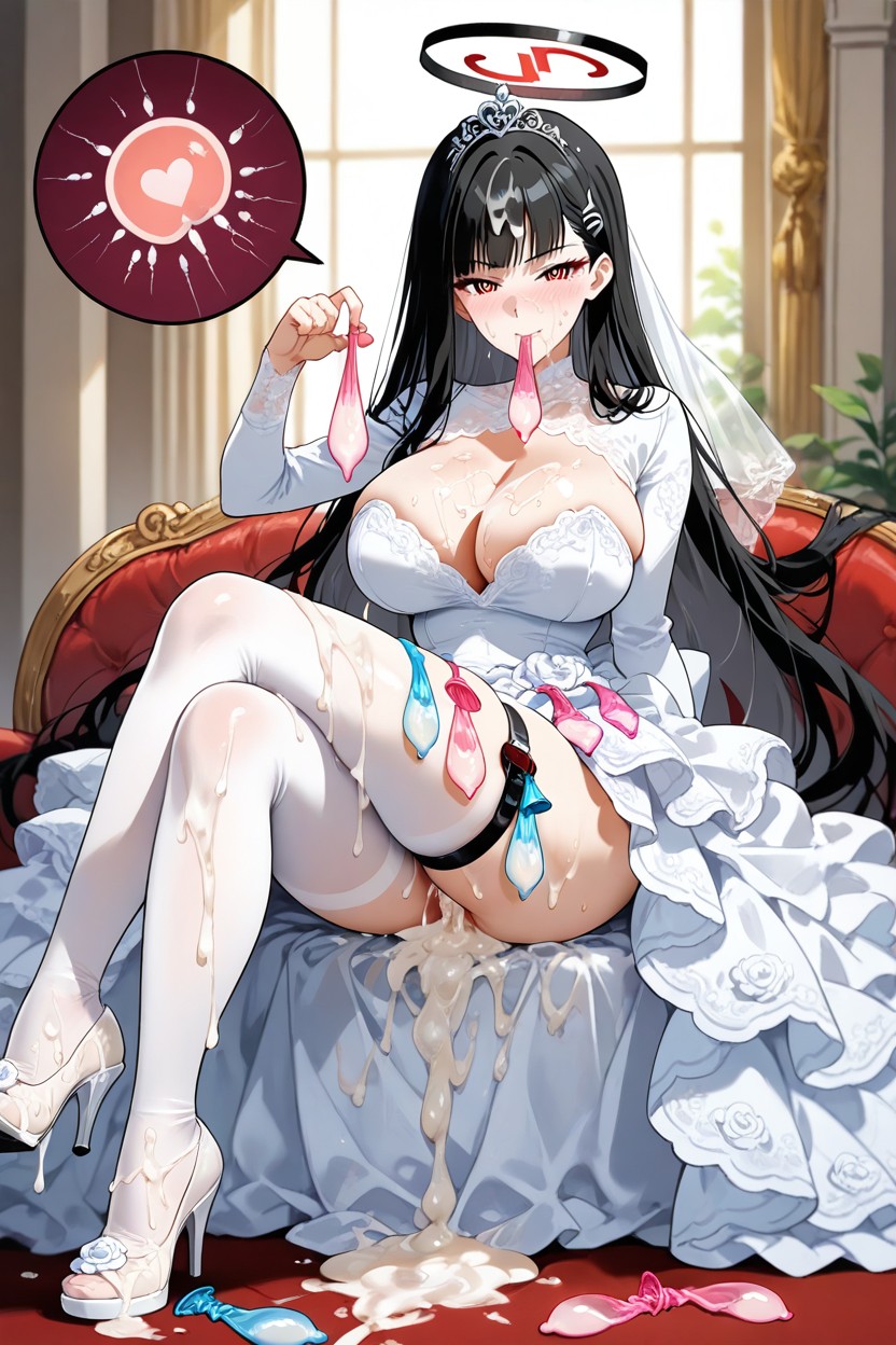 Cum On Legs, Used Condom Thigh Ring, Hare Anger Eyes Hentai AI Porn