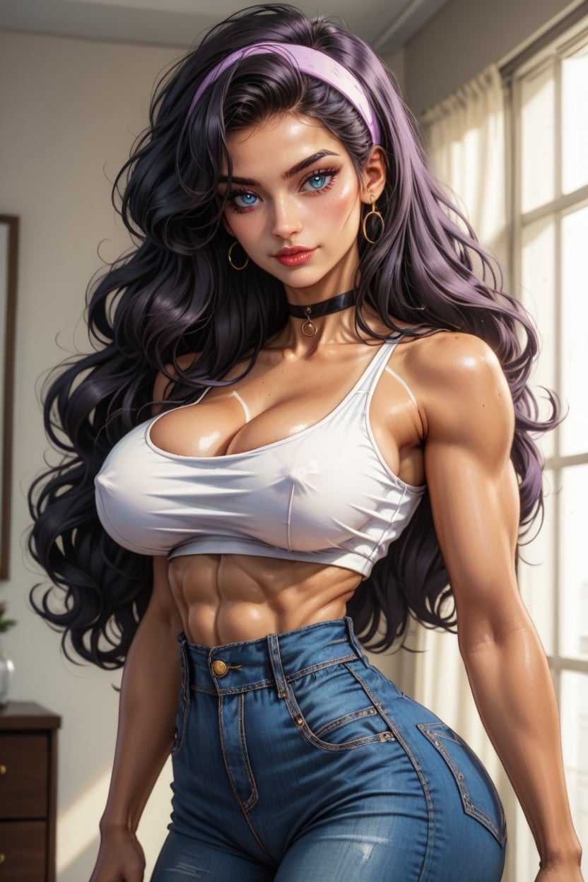 Perfect Chiseled Jawline, Side View, Fit Body AI Porn